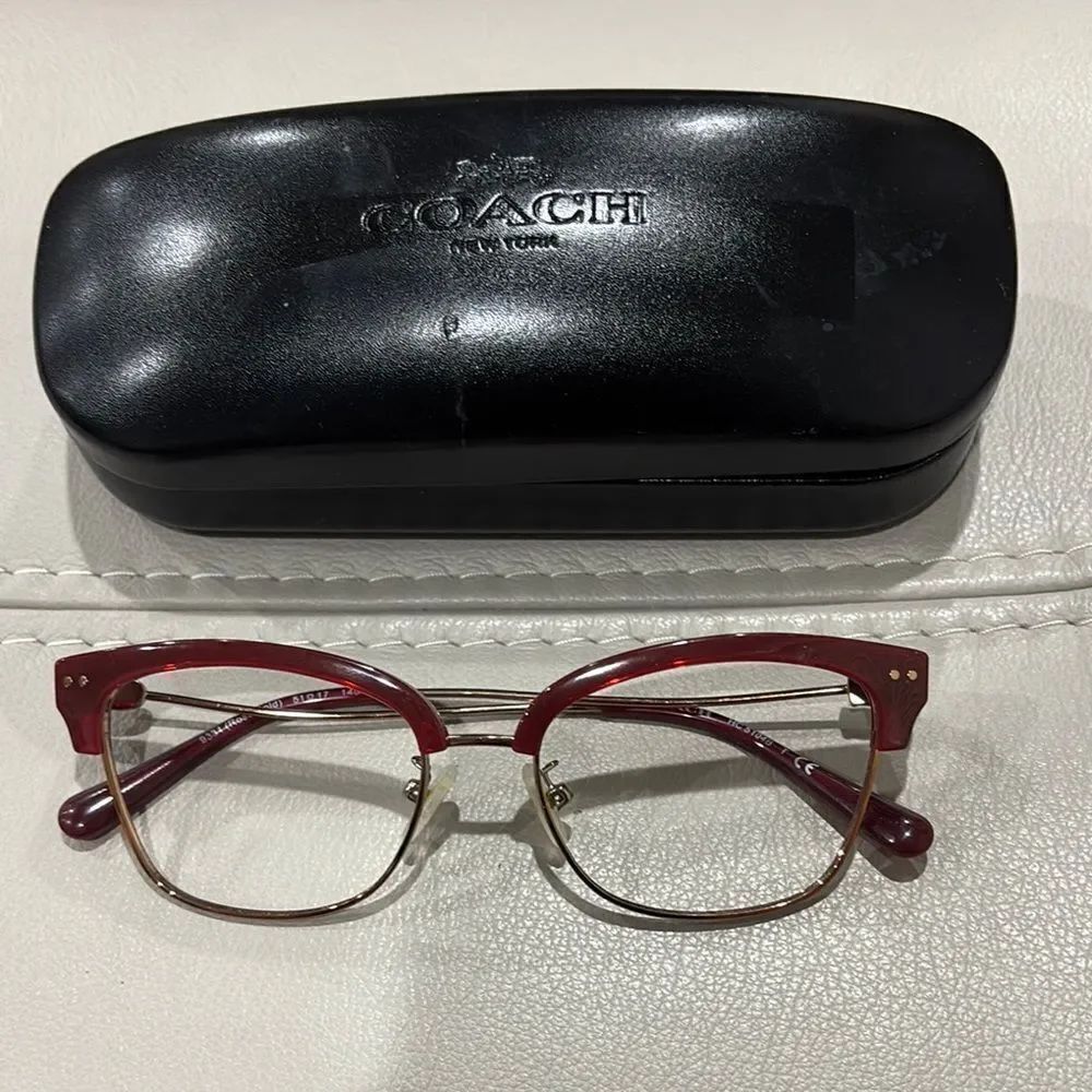 COACH HC5104B 9331 Burgundy Rose Gold Womens Cat Eye Eyeglasses 51-17-140